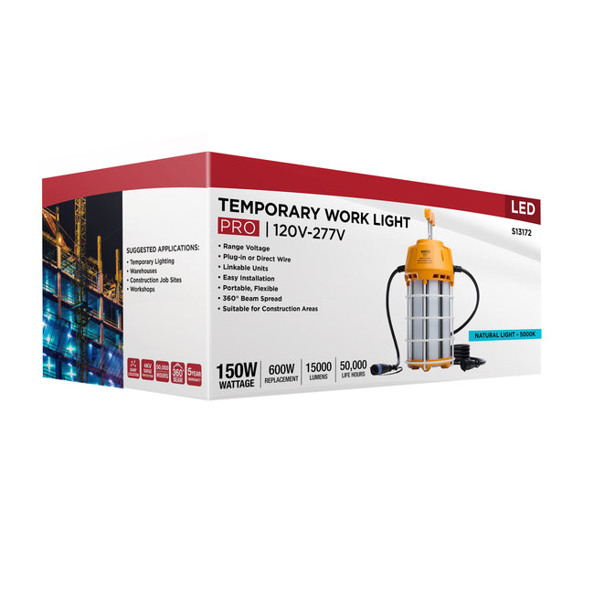 Satco LED Hi-Pro Temp Work Light, Corncob Shape, 80 CRI, 150 Watt, 5000K, alternate view [Satco-S13172|CUSTOM|5]