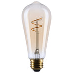 3.5 Watt (40 Watt Equivalent) E26 ST19 300L 120V LED 2000k Light Bulb by Satco - Clear Amber, 90+ [Satco-S14206|MAIN]
