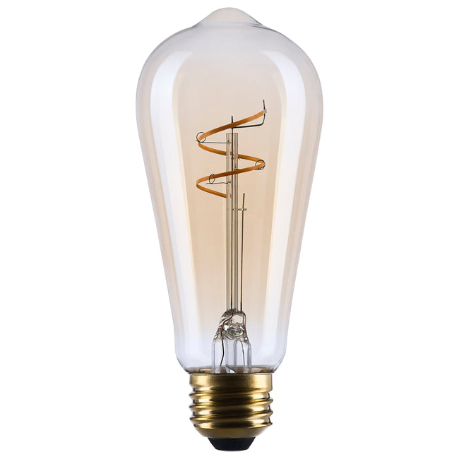 3.5 Watt (40 Watt Equivalent) E26 ST19 300L 120V LED 2000k Light Bulb by Satco - Clear Amber, 90+ [Satco-S14206|MAIN]