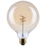 5.5 Watt (60 Watt Equivalent) E26 G40 500L 120V LED 2000k Light Bulb by Satco - Clear Amber, 90+ [Satco-S14215|MAIN]