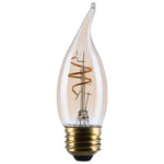 3.5 Watt (40 Watt Equivalent) E26 CA11 300L 120V LED 2000k Light Bulb by Satco - Clear Amber, 90+ [Satco-S14224|MAIN]