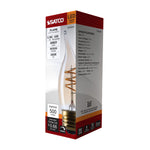 Satco 5.5W (40W Equivalent) CA11 Flame Tip LED Filament Bulb, E26 Medium Base, 2000K, 90+ CRI, Dimmable, Wet Rated, Clear Amber, alternate view [Satco-S14225|CUSTOM|1]