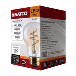 Satco 5.5W (40W Equivalent) A19 Standard LED Filament Bulb, E26 Medium Base, 2000K, 90+ CRI, Dimmable, Wet Rated, Clear Amber, alternate view [Satco-S14227|CUSTOM|1]
