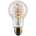 8 Watt (75 Watt Equivalent) E26 A19 800L 120V LED 2000k Light Bulb by Satco - Clear Amber, 90+ [Satco-S14228|MAIN]