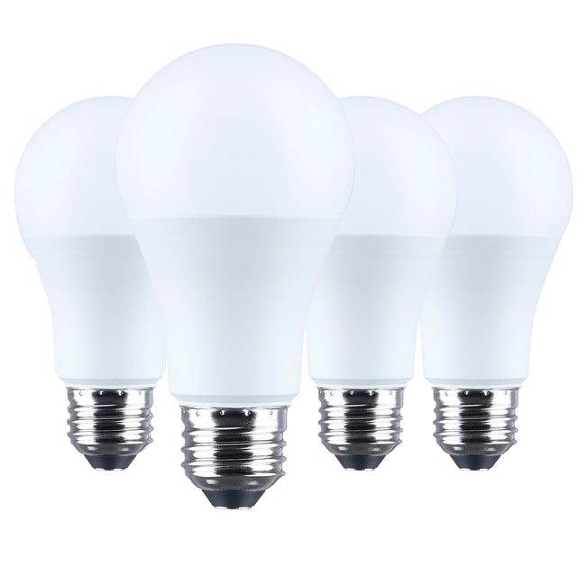 Satco 13.5W (75W Equivalent) A19 Standard LED Bulb, E26 Medium Base, 3000K, 90+ CRI, Damp Rated, 4-Pack (Color Box), alternate view [Satco-S14371|CUSTOM|1]