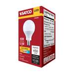 Satco 5.5W (40W Equivalent) A15 Standard LED Bulb, E12 Candelabra Base, 3000K, 80+ CRI, Shatter Resistant, Dimmable, Damp Rated, alternate view [Satco-S15201|CUSTOM|6]