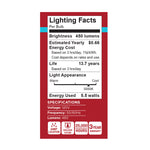 Satco 5.5W (40W Equivalent) A15 Standard LED Bulb, E12 Candelabra Base, 5000K, 80+ CRI, Shatter Resistant, Dimmable, Damp Rated, alternate view [Satco-S15203|CUSTOM|3]