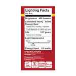 Satco 5.5W (40W Equivalent) A15 Standard LED Bulb, E17 Intermediate Base, 3000K, 80+ CRI, Shatter Resistant, Dimmable, Damp Rated, alternate view [Satco-S15205|CUSTOM|3]