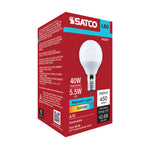 Satco 5.5W (40W Equivalent) A15 Standard LED Bulb, E17 Intermediate Base, 5000K, 80+ CRI, Shatter Resistant, Dimmable, Damp Rated, Frost, alternate view [Satco-S15207|CUSTOM|5]