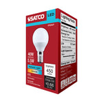 Satco 5.5W (40W Equivalent) A15 Standard LED Bulb, E17 Intermediate Base, 5000K, 80+ CRI, Shatter Resistant, Dimmable, Damp Rated, Frost, alternate view [Satco-S15207|CUSTOM|6]