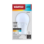 Satco 14W (100W Equivalent) A19 Standard LED Bulb, GU24 Base, Selectable 2700K-5000K, 90+ CRI, Shatter Resistant, Dimmable, Damp Rated, alternate view [Satco-S15225|CUSTOM|2]