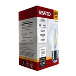 Satco 4W (40W Equivalent) G16.5 Globe LED Filament Bulb, E26 Medium Base, 2700K, 90+ CRI, Dimmable, Wet Rated, Single (Box), alternate view [Satco-S21215|CUSTOM|9]