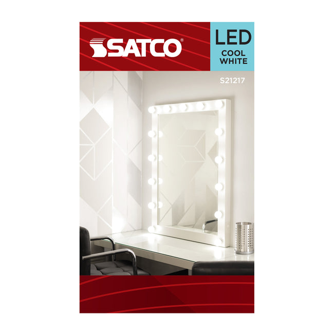 Satco 4W (40W Equivalent) G16.5 Globe LED Filament Bulb, E26 Medium Base, 4000K, 90+ CRI, Dimmable, Wet Rated, Clear and Clear Shade, alternate view [Satco-S21217|CUSTOM|4]