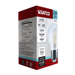 Satco 4W (40W Equivalent) G16.5 Globe LED Filament Bulb, E26 Medium Base, 4000K, 90+ CRI, Dimmable, Wet Rated, Clear and Clear Shade, alternate view [Satco-S21217|CUSTOM|8]