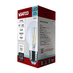 Satco 4W (40W Equivalent) G16.5 Globe LED Filament Bulb, E26 Medium Base, 4000K, 90+ CRI, Dimmable, Wet Rated, Clear and Clear Shade, alternate view [Satco-S21217|CUSTOM|9]