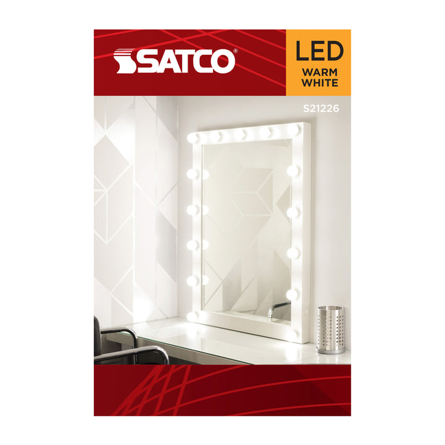 Satco 4.5W (40W Equivalent) G25 Globe LED Filament Bulb, E26 Medium Base, 2700K, 90+ CRI, Dimmable, Wet Rated, Clear / Single (Box), alternate view [Satco-S21226|CUSTOM|4]