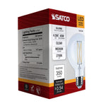 Satco 4.5W (40W Equivalent) G25 Globe LED Filament Bulb, E26 Medium Base, 2700K, 90+ CRI, Dimmable, Wet Rated, Clear / Single (Box), alternate view [Satco-S21226|CUSTOM|8]
