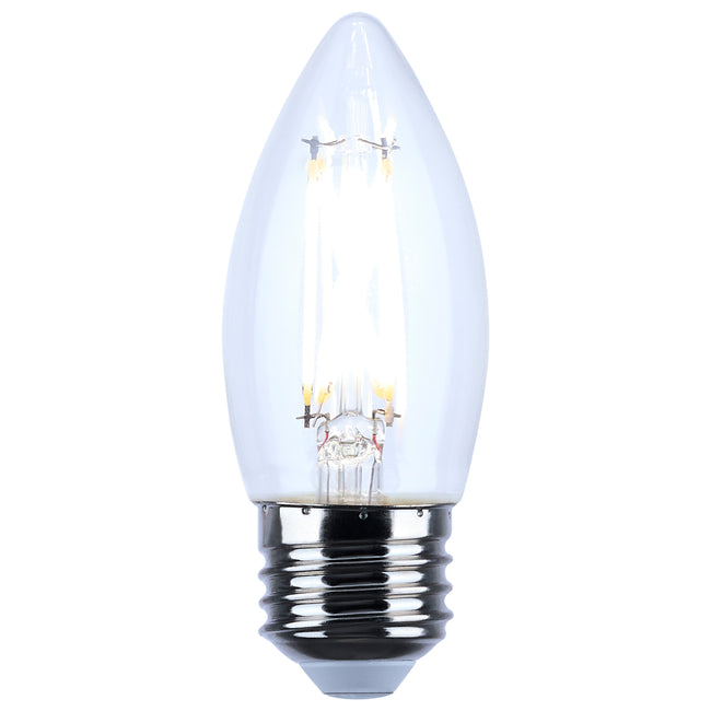 Satco 5.5W (60W Equivalent) B11 Torpedo LED Filament Bulb, E26 Medium Base, 2700K, 90+ CRI, Dimmable, Wet Rated, Clear / Single (Box), alternate view [Satco-S21290|CUSTOM|2]