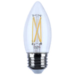 Satco 5.5W (60W Equivalent) B11 Torpedo LED Filament Bulb, E26 Medium Base, 2700K, 90+ CRI, Dimmable, Wet Rated, Clear / Single (Box), alternate view [Satco-S21290|CUSTOM|1]