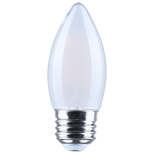 Satco 5.5W (60W Equivalent) B11 Torpedo LED Filament Bulb, E26 Medium Base, 2700K, 90+ CRI, Dimmable, Wet Rated, Frost / Single (Box), alternate view [Satco-S21292|CUSTOM|1]