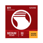 Satco 5.5W (60W Equivalent) B11 Torpedo LED Filament Bulb, E26 Medium Base, 2700K, 90+ CRI, Dimmable, Wet Rated, Frost / Single (Box), alternate view [Satco-S21292|CUSTOM|3]