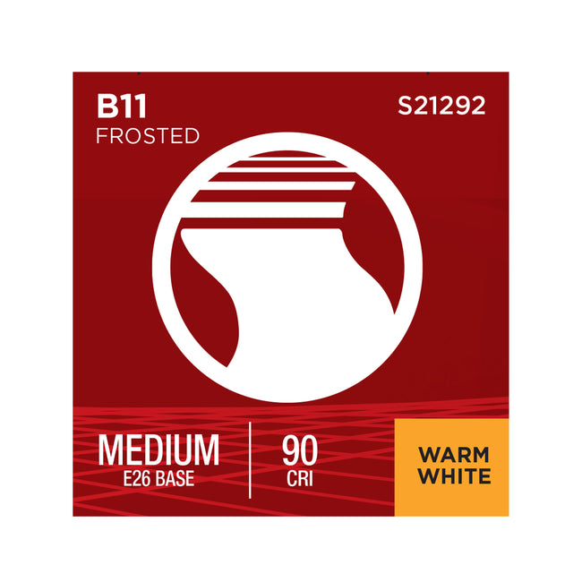 Satco 5.5W (60W Equivalent) B11 Torpedo LED Filament Bulb, E26 Medium Base, 2700K, 90+ CRI, Dimmable, Wet Rated, Frost / Single (Box), alternate view [Satco-S21292|CUSTOM|3]