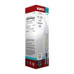 Satco 4W (40W Equivalent) CA10 Flame Tip LED Filament Bulb, E12 Candelabra Base, 5000K, 90+ CRI, Dimmable, Wet Rated, Clear / Single (Box), alternate view [Satco-S21299|CUSTOM|8]