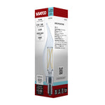 Satco 5.5W (60W Equivalent) CA10 Flame Tip LED Filament Bulb, E12 Candelabra Base, 4000K, 90+ CRI, Dimmable, Wet Rated, Clear, alternate view [Satco-S21306|CUSTOM|6]