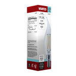 Satco 5.5W (60W Equivalent) CA10 Flame Tip LED Filament Bulb, E12 Candelabra Base, 4000K, 90+ CRI, Dimmable, Wet Rated, Clear, alternate view [Satco-S21306|CUSTOM|7]