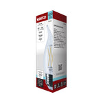 Satco 4W (40W Equivalent) CA10 Flame Tip LED Filament Bulb, E26 Medium Base, 4000K, 90+ CRI, Dimmable, Wet Rated, Clear, alternate view [Satco-S21314|CUSTOM|4]
