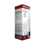 Satco 4W (40W Equivalent) CA10 Flame Tip LED Filament Bulb, E26 Medium Base, 4000K, 90+ CRI, Dimmable, Wet Rated, Clear, alternate view [Satco-S21314|CUSTOM|5]