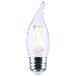 Satco 5.5W (60W Equivalent) CA10 Flame Tip LED Filament Bulb, E26 Medium Base, 2700K, 90+ CRI, Dimmable, Wet Rated, Clear / Single (Box), alternate view [Satco-S21318|CUSTOM|1]