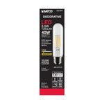 Satco 5.5W (40W Equivalent) T10 Tubular LED Filament Bulb, E26 Medium Base, 2700K, 90+ CRI, Dimmable, Wet Rated, Single (Box), alternate view [Satco-S21344|CUSTOM|3]