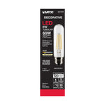 Satco 8W (60W Equivalent) T10 Tubular LED Filament Bulb, E26 Medium Base, 3000K, 90+ CRI, Dimmable, Wet Rated, Clear, alternate view [Satco-S21351|CUSTOM|2]