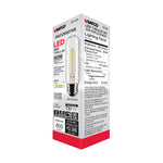 Satco 8W (60W Equivalent) T10 Tubular LED Filament Bulb, E26 Medium Base, 3000K, 90+ CRI, Dimmable, Wet Rated, Clear, alternate view [Satco-S21351|CUSTOM|4]