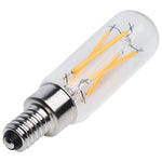 Satco 4W (40W Equivalent) T6 Tubular LED Filament Bulb, E12 Candelabra Base, 2700K, 90+ CRI, Dimmable, Wet Rated, Clear, alternate view [Satco-S21380|CUSTOM|2]