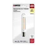 Satco 4W (40W Equivalent) T6.5 LED Filament Bulb, BA15d Base, 3000K, 90+ CRI, Dimmable, Wet Rated, Clear / Single (Carded), alternate view [Satco-S21861|CUSTOM|1]