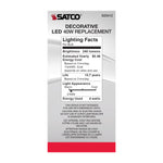 Satco 4W (40W Equivalent) C15 LED Filament Bulb, E26 Medium Base, 2100K, 80+ CRI, Dimmable, Damp Rated, Single (Box), alternate view [Satco-S23412|CUSTOM|5]