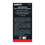 Satco 4W (40W Equivalent) C15 LED Filament Bulb, E26 Medium Base, 2100K, 80+ CRI, Dimmable, Damp Rated, Single (Box), alternate view [Satco-S23412|CUSTOM|6]