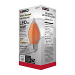 Satco 4W (40W Equivalent) C15 LED Filament Bulb, E26 Medium Base, 2100K, 80+ CRI, Dimmable, Damp Rated, Single (Box), alternate view [Satco-S23412|CUSTOM|7]