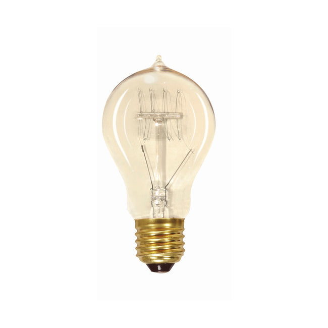 Satco 25W A19 Vintage Quad Loop Incandescent Bulb, E26 Medium Base, 2700K, 100+ CRI, Dimmable, alternate view [Satco-S2411|CUSTOM|1]