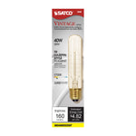 Satco 40W T9 Tubular Incandescent Bulb, E26 Medium Base, 2700K, 100+ CRI, Dimmable, 5.5" Long, alternate view [Satco-S2426|CUSTOM|1]