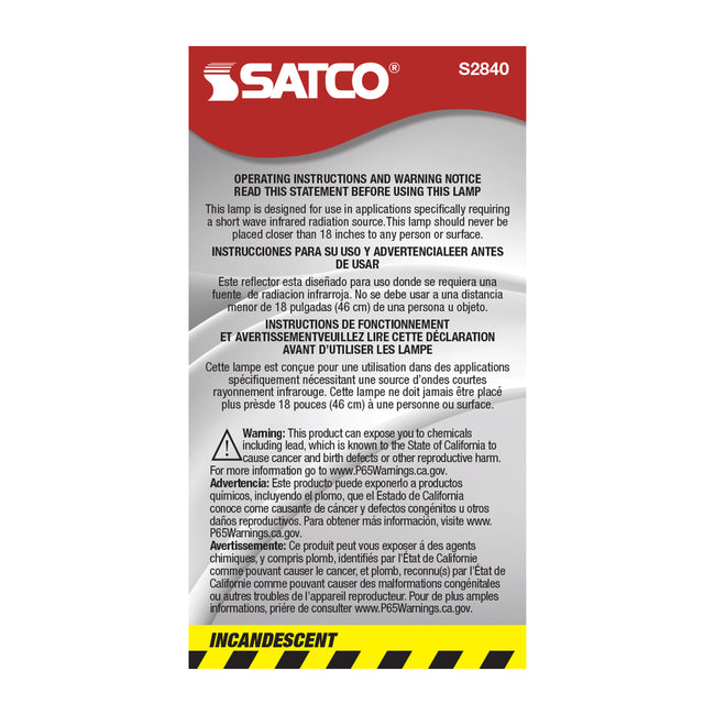 Satco 40W A15 Appliance Incandescent Bulb, E26 Medium Base, 300 Lumens, 130V, Shatter Proof, Clear with Clear Glass, alternate view [Satco-S2840|CUSTOM|2]