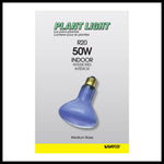 Satco 50W R20 Incandescent Bulb, E26 Medium Base, Dimmable, 120V, Blue with Grow Glass, alternate view [Satco-S2850|CUSTOM|3]