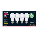 Satco 10W (60W Equivalent) A19 Standard LED Bulb, E26 Medium Base, 3000K, 90+ CRI, Damp Rated, Frost with Frost Glass, alternate view [Satco-S28561|CUSTOM|2]
