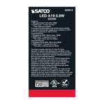Satco 8.8W (60W Equivalent) A19 Standard LED Bulb, E26 Medium Base, 3000K, 90+ CRI, Damp Rated, alternate view [Satco-S28915|CUSTOM|3]