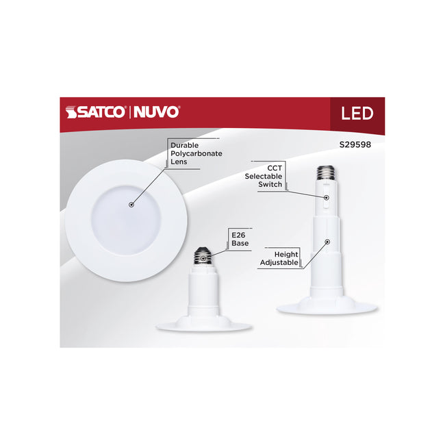 Satco LED Downlight Retrofit, 120V, 2 Pack, 4 Inch / 8.5 Watt, alternate view [Satco-S29598|CUSTOM|1]