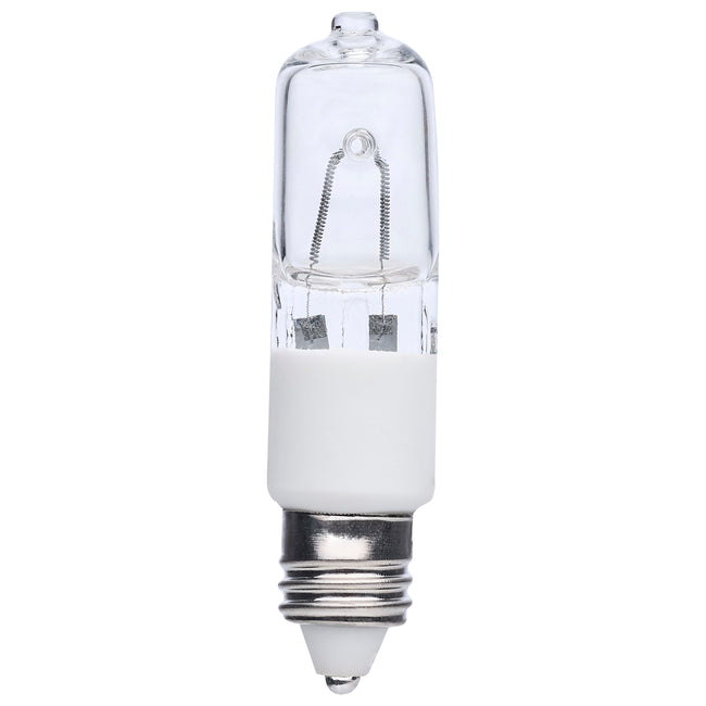 Satco 50W T4 Halogen Bulb, E11 Mini-Candelabra Base, 2900K, 100+ CRI, Dimmable, Damp Rated, 130V, Clear with Clear Glass, alternate view [Satco-S3198|CUSTOM|1]
