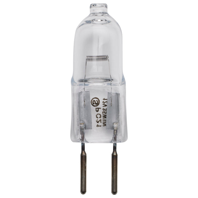 Satco 35W T4 Halogen Bulb, GY6.35 Base, 2900K, 100+ CRI, Dimmable, Damp Rated, 12V, Clear / Single (Carded), alternate view [Satco-S3469|CUSTOM|1]