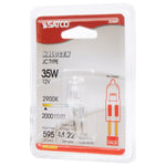 Satco 35W T4 Halogen Bulb, GY6.35 Base, 2900K, 100+ CRI, Dimmable, Damp Rated, 12V, Clear / Single (Carded), alternate view [Satco-S3469|CUSTOM|5]